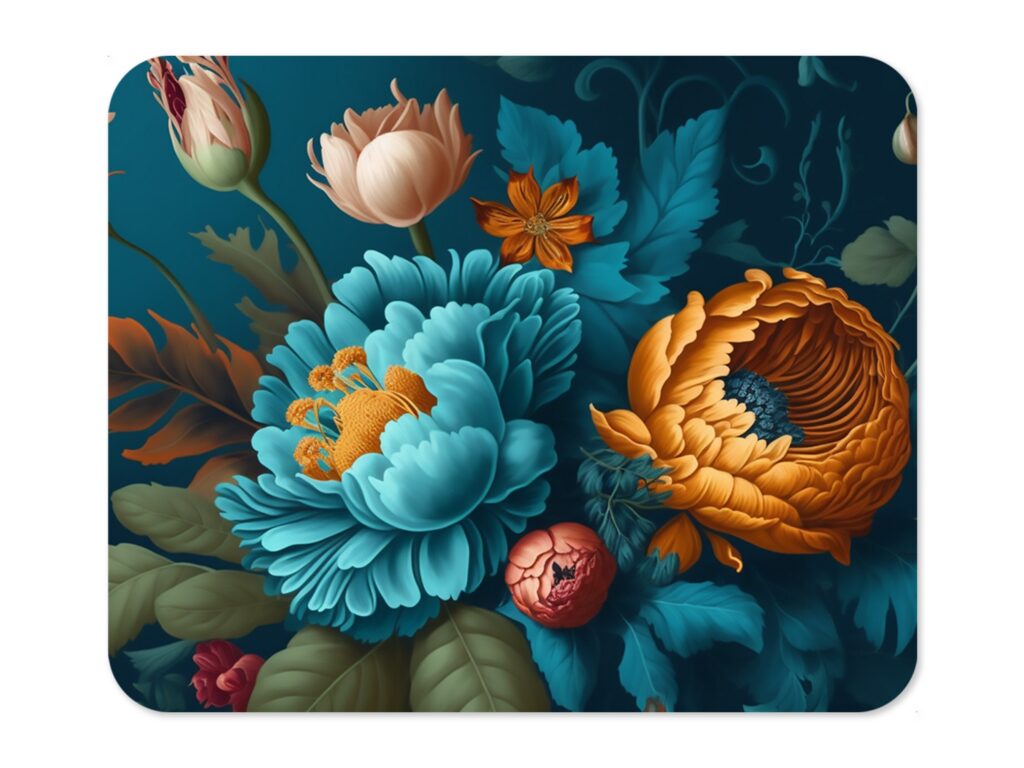 Floral Mouse Pad, Soft Polyester Fabric, Unique Design