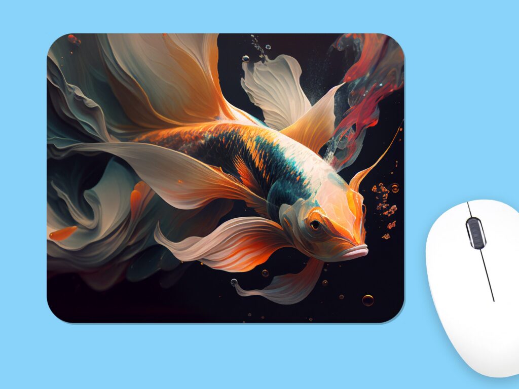 Koi Fish Mousepad, Premium Printing, Soft Polyester