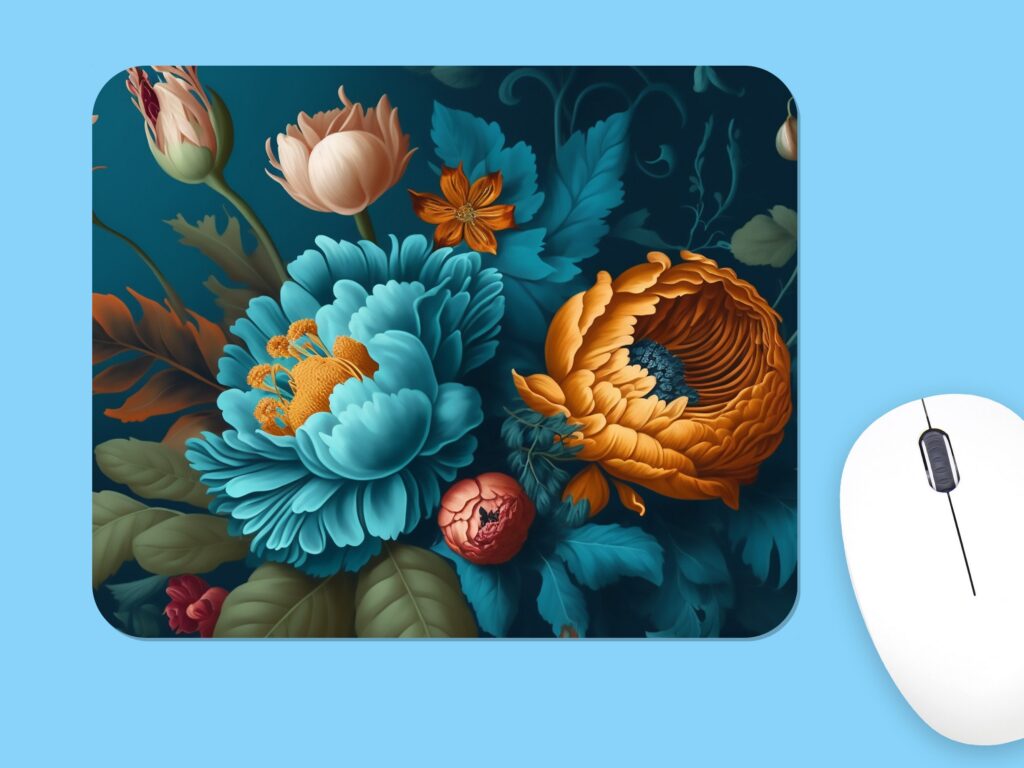 Floral Mouse Pad, Soft Polyester Fabric, Unique Design