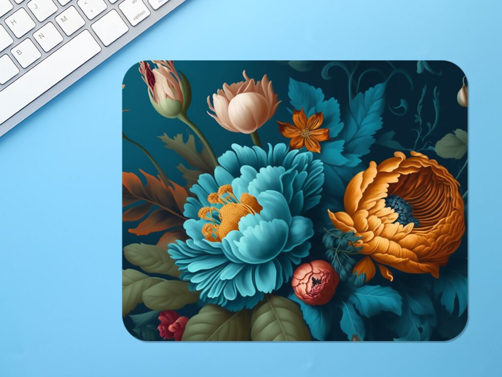 Floral Mouse Pad, Soft Polyester Fabric, Unique Design