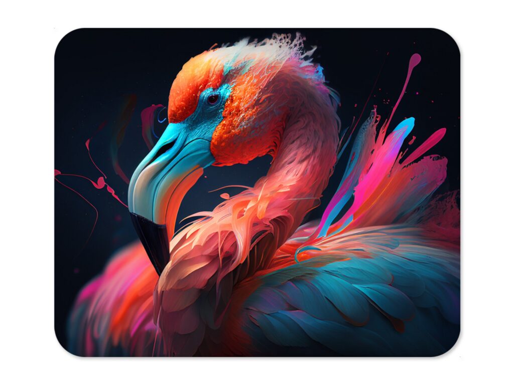 Vibrant Flamingo Mousepad, Polyester Fabric, Rubber Backing