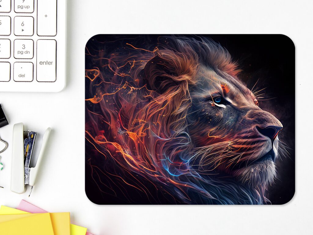 Lion Mousepad, Soft Polyester, Unique Design
