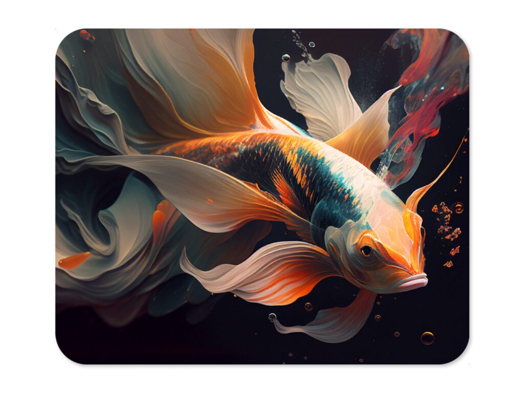 Koi Fish Mousepad, Premium Printing, Soft Polyester