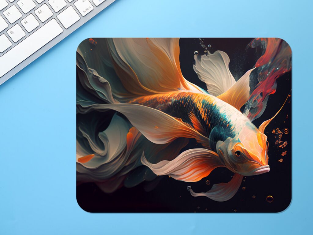 Koi Fish Mousepad, Premium Printing, Soft Polyester