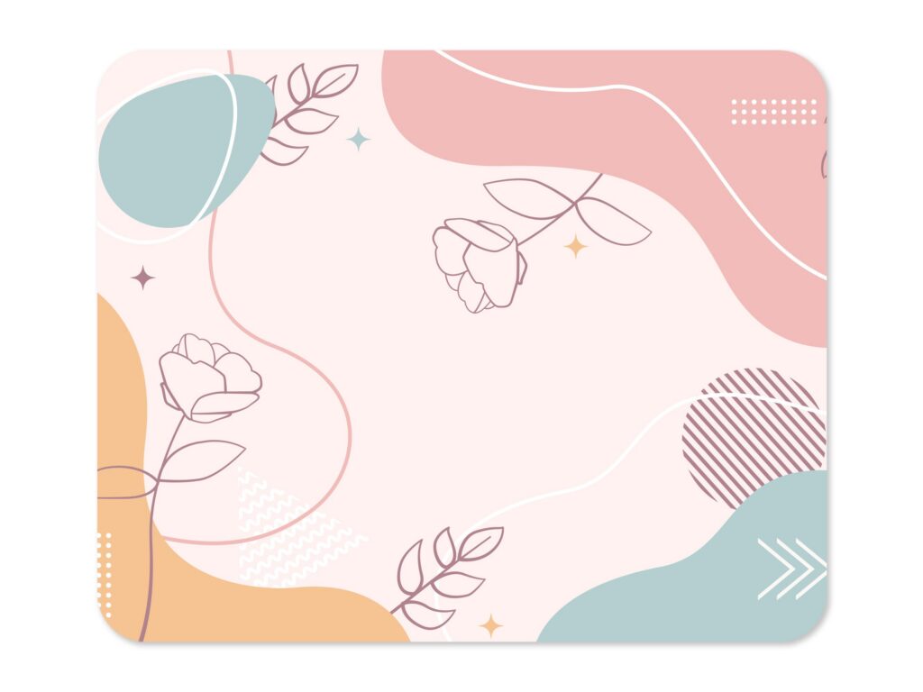 Floral Pastel Mousepad, Abstract Desk Decor for Women or Men