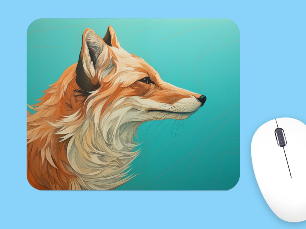 Fox Mouse Pad, Soft Polyester, EU Made, Office Gift