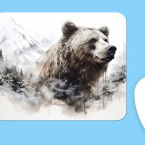 Bear Mountain Polyester Mouse Pad, Unique Office Decor