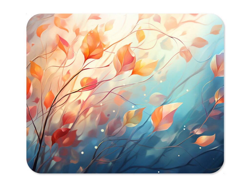 Autumn Leaves Polyester Mouse Pad, Colorful Print, EU Made