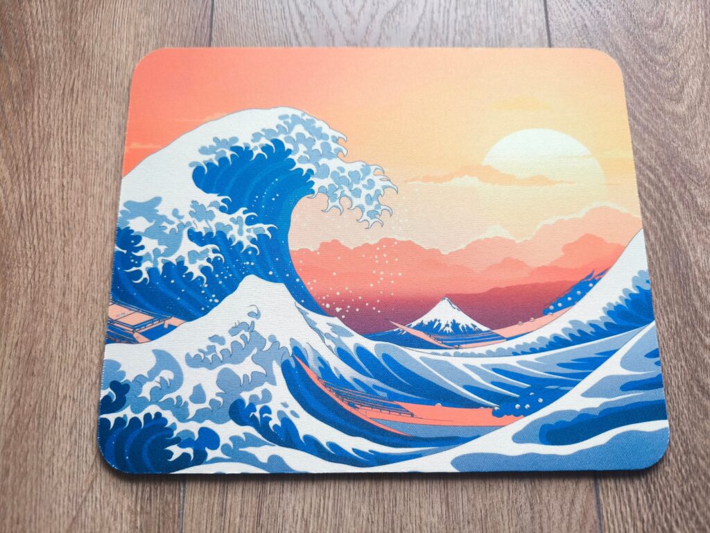 Japanese Great Wave MOUSEPAD, Soft Polyester Mouse Pad, Premium Printing, Long-Lasting Colors, Unique Design, Thoughtful Gift