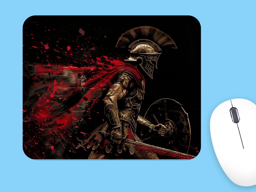 SPARTAN Warrior MOUSE PAD Soft Polyester, Premium Printing, Long-Lasting Colors, Unique Spartan Design, Thoughtful Gift, Office gift
