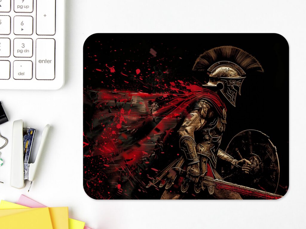 SPARTAN Warrior MOUSE PAD Soft Polyester, Premium Printing, Long-Lasting Colors, Unique Spartan Design, Thoughtful Gift, Office gift