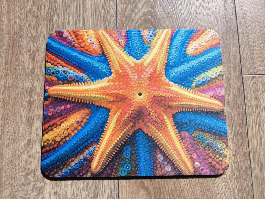 Colorful STARFISH Polyester Mouse Pad, Premium Printing mousepad, Long-Lasting Colors, Unique Starfish Design, Thoughtful Gift, Office gift