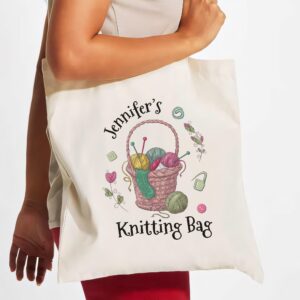 Custom Crochet & Knitting Tote Bag – Perfect for Crafte…