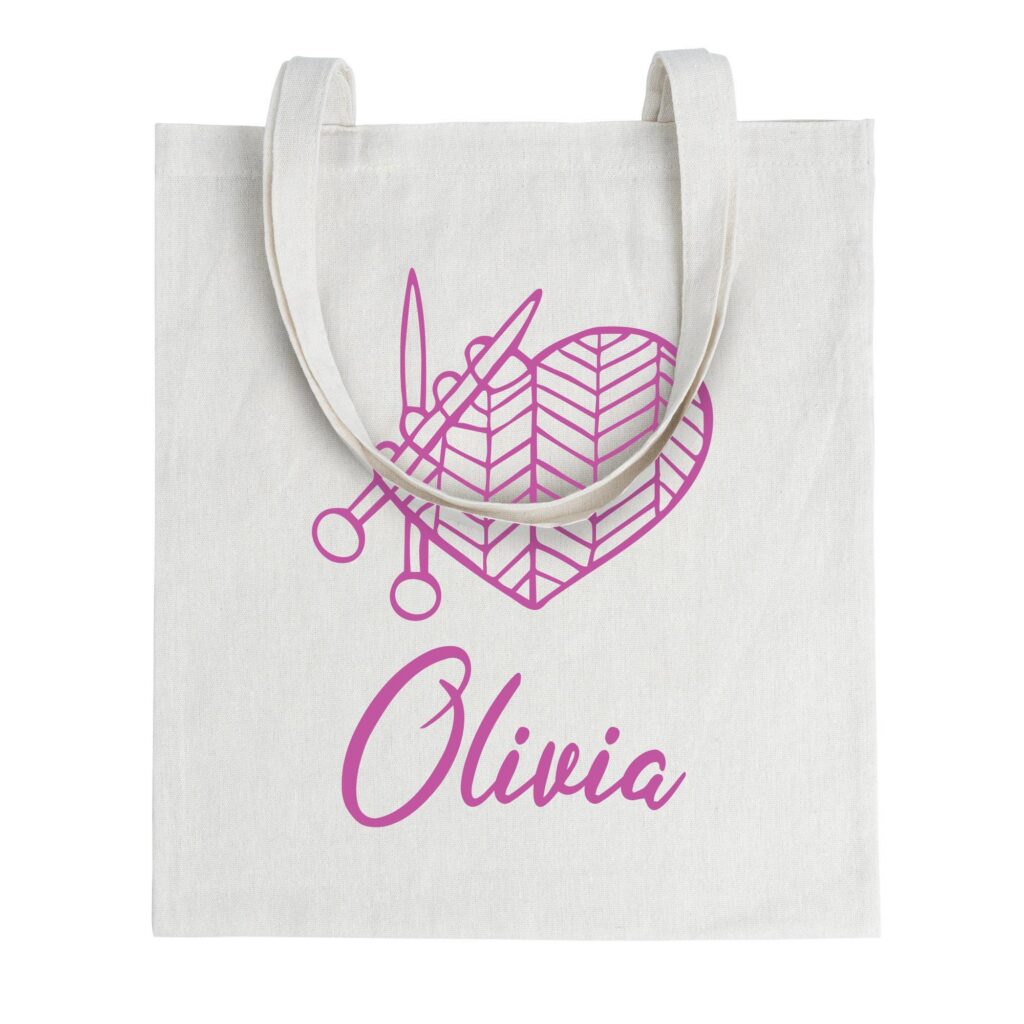 Personalised knitting bag, Personalized gift for knitter with name, Knitting Tote Bag, Knitting Shopping Bag, Nanny, granny, mammie gift
