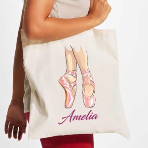 Personalized Ballet Tote Bag, Custom Tote, Natural Canvas To…