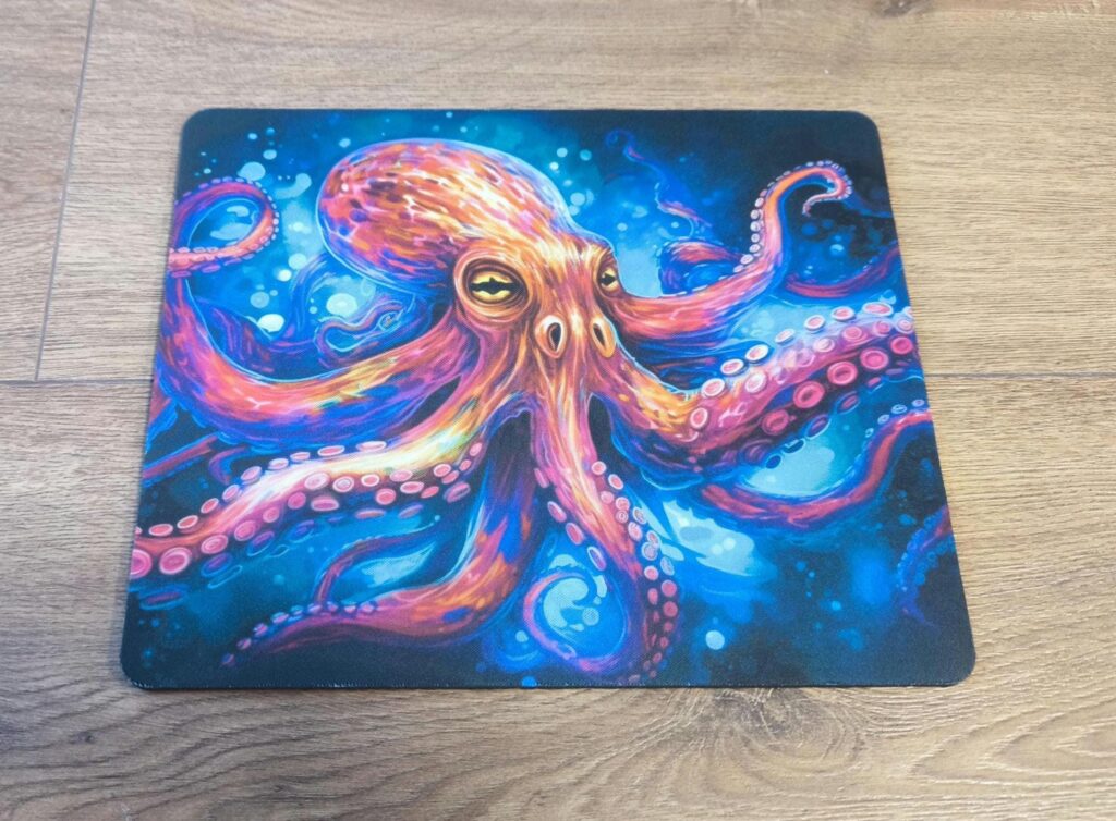 Colorful OCTOPUS Polyester Mouse Pad, Premium Printing mousepad, Long-Lasting Colors, Unique Octopus Design, Thoughtful Gift, Office gift