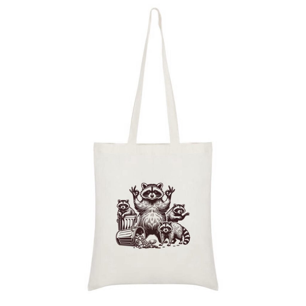 Funny Raccoon Tote Bag, Raccoon Tote Bag, Raccoon Bag, Raccoon Tote, Bear Tote Bag, Cute Woodland Animal Tote, Nature-Inspired Bag