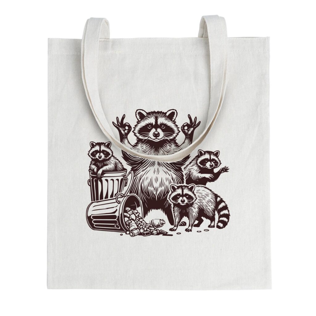 Funny Raccoon Tote Bag, Raccoon Tote Bag, Raccoon Bag, Raccoon Tote, Bear Tote Bag, Cute Woodland Animal Tote, Nature-Inspired Bag
