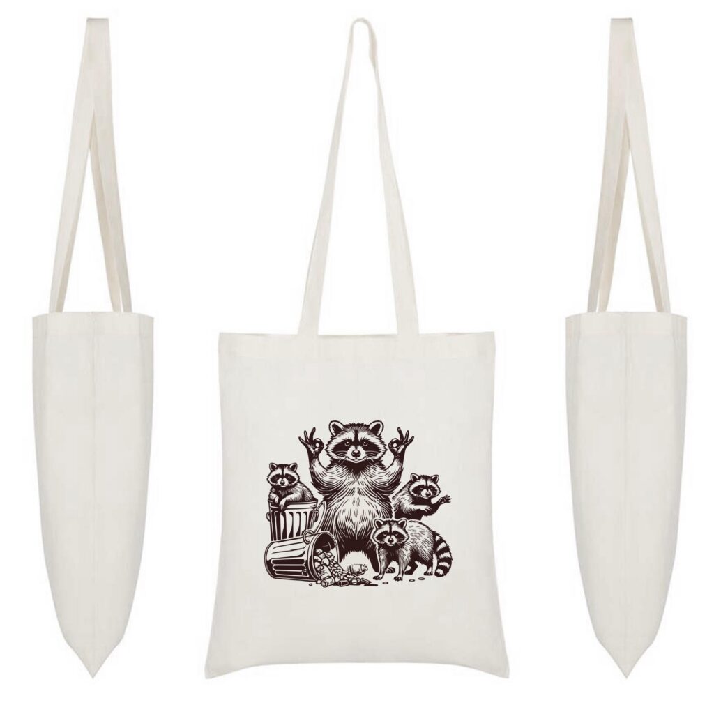 Funny Raccoon Tote Bag, Raccoon Tote Bag, Raccoon Bag, Raccoon Tote, Bear Tote Bag, Cute Woodland Animal Tote, Nature-Inspired Bag