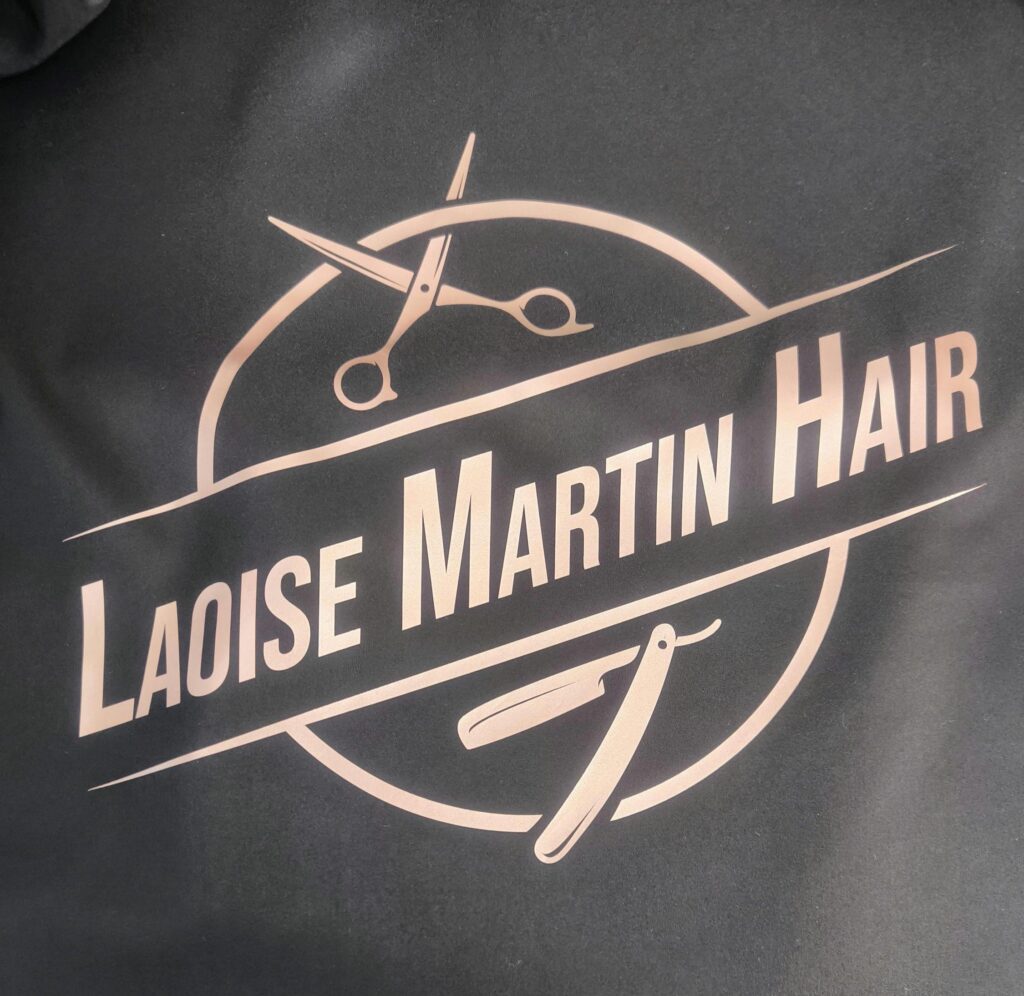 Haircutting Cape with Pre-Made Logo for Salons & Barbers – Customizable Text