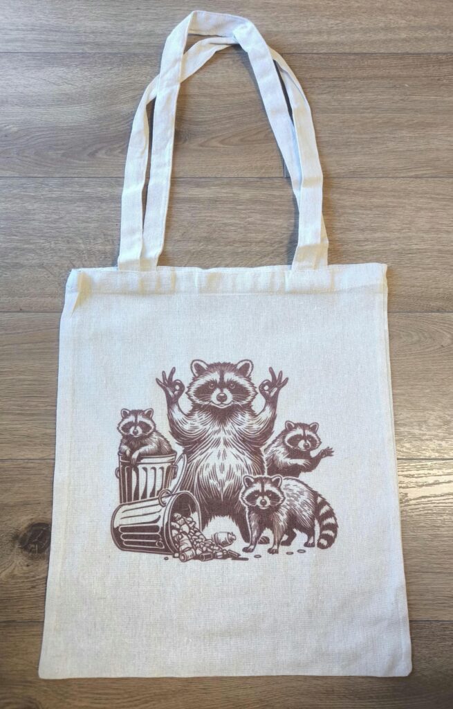 Funny Raccoon Tote Bag, Raccoon Tote Bag, Raccoon Bag, Raccoon Tote, Bear Tote Bag, Cute Woodland Animal Tote, Nature-Inspired Bag
