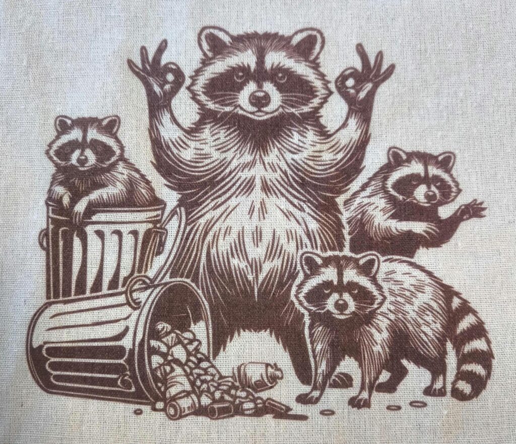 Funny Raccoon Tote Bag, Raccoon Tote Bag, Raccoon Bag, Raccoon Tote, Bear Tote Bag, Cute Woodland Animal Tote, Nature-Inspired Bag