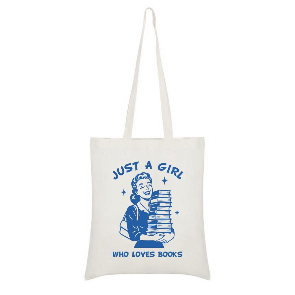 Just a Girl Who Loves Books Bag – Vintage Book Lover Gift