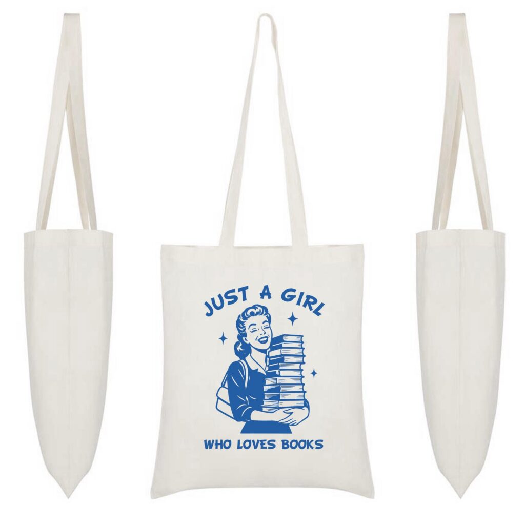 Just a Girl Who Loves Books Bag – Vintage Book Lover Gift