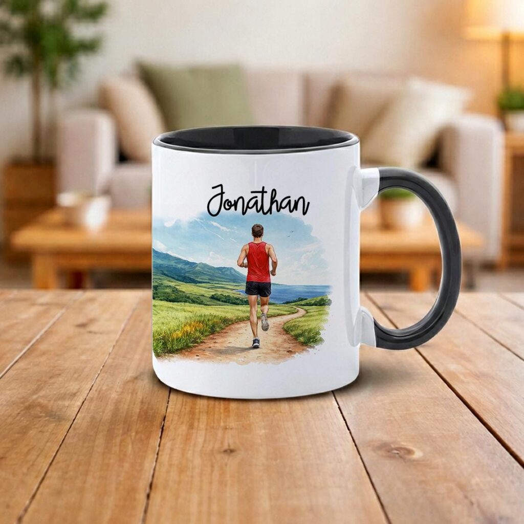Personalized Runner Mug, Running Coffee Cup, Gift for Runners