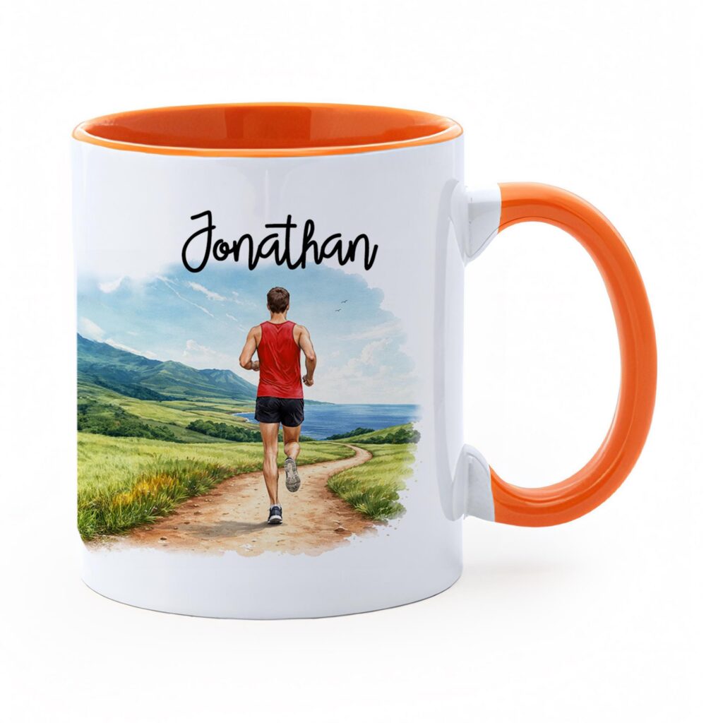 Personalized Runner Mug, Running Coffee Cup, Gift for Runners