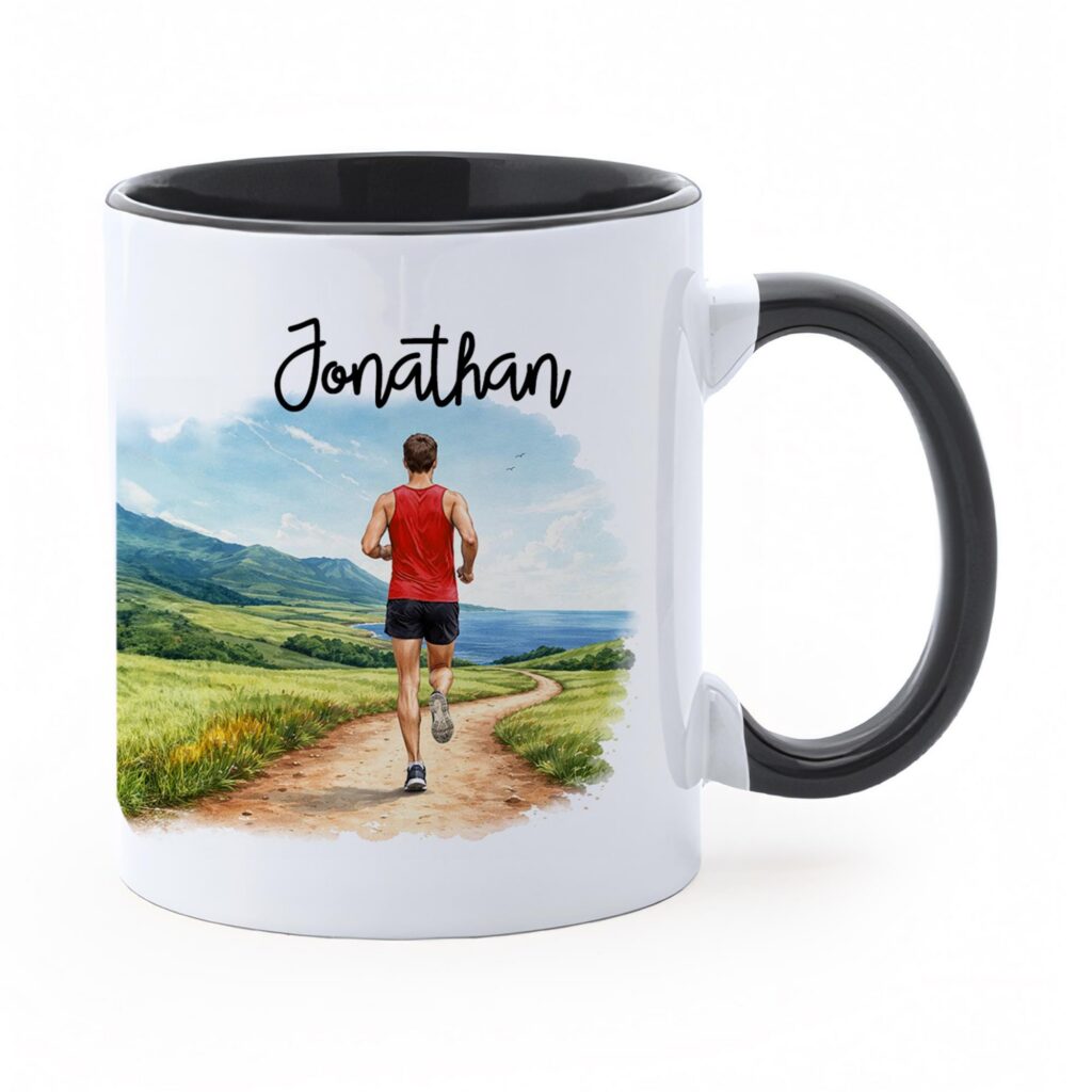 Personalized Runner Mug, Running Coffee Cup, Gift for Runners