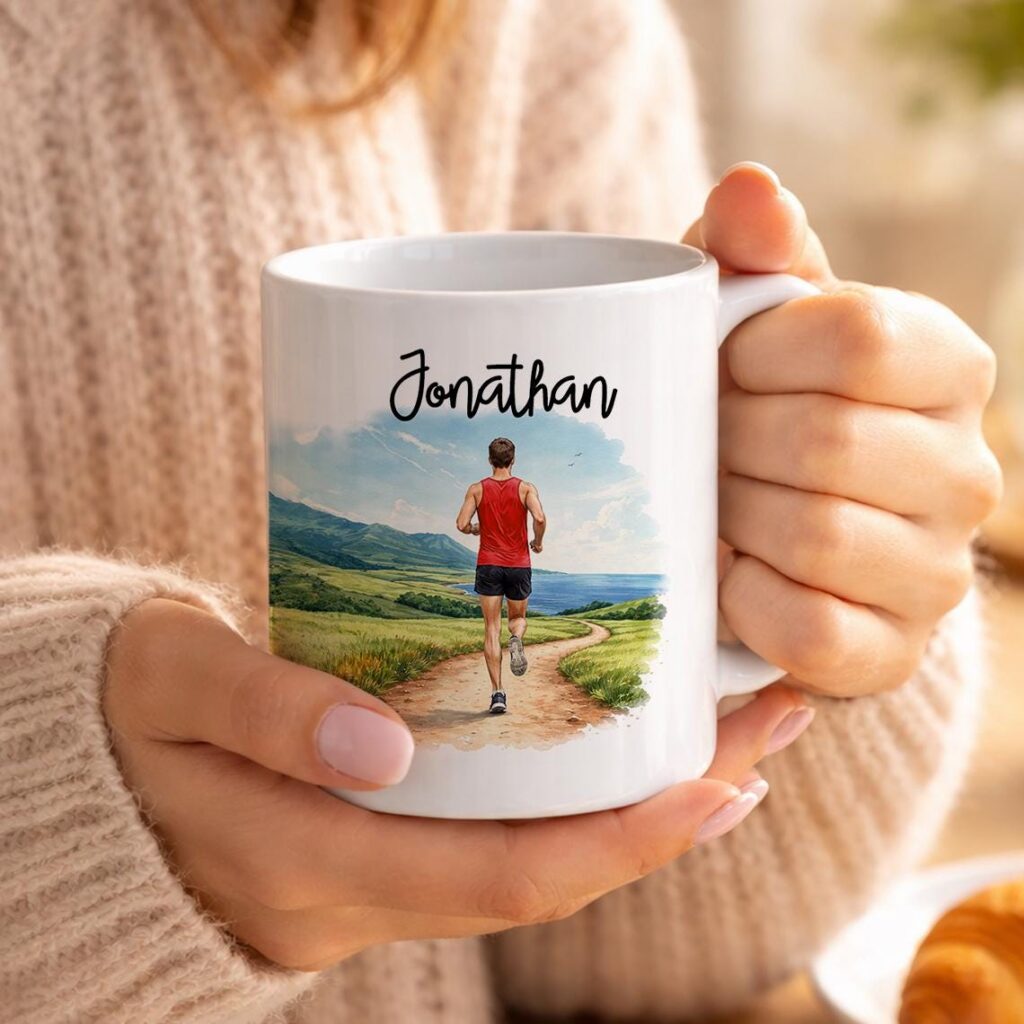 Personalized Runner Mug, Running Coffee Cup, Gift for Runners