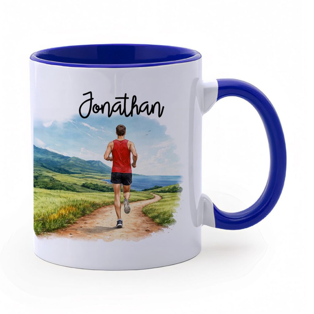 Personalized Runner Mug, Running Coffee Cup, Gift for Runners