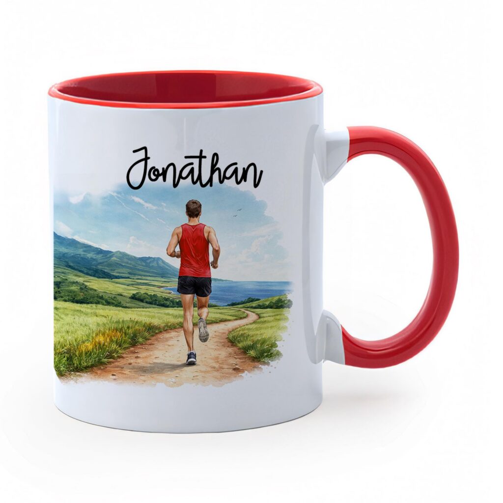 Personalized Runner Mug, Running Coffee Cup, Gift for Runners