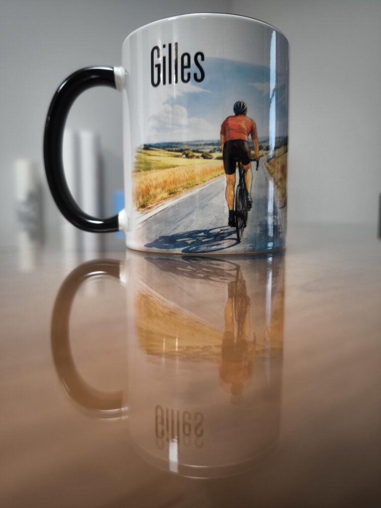 Personalized Cycling Ceramic Mug, Custom Cyclist Coffee Cup, Bike Lover Gift