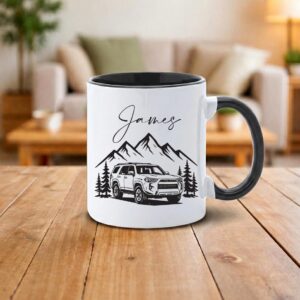 Personalized Vehicle Ceramic Mug, Custom Illustration Cup, C…