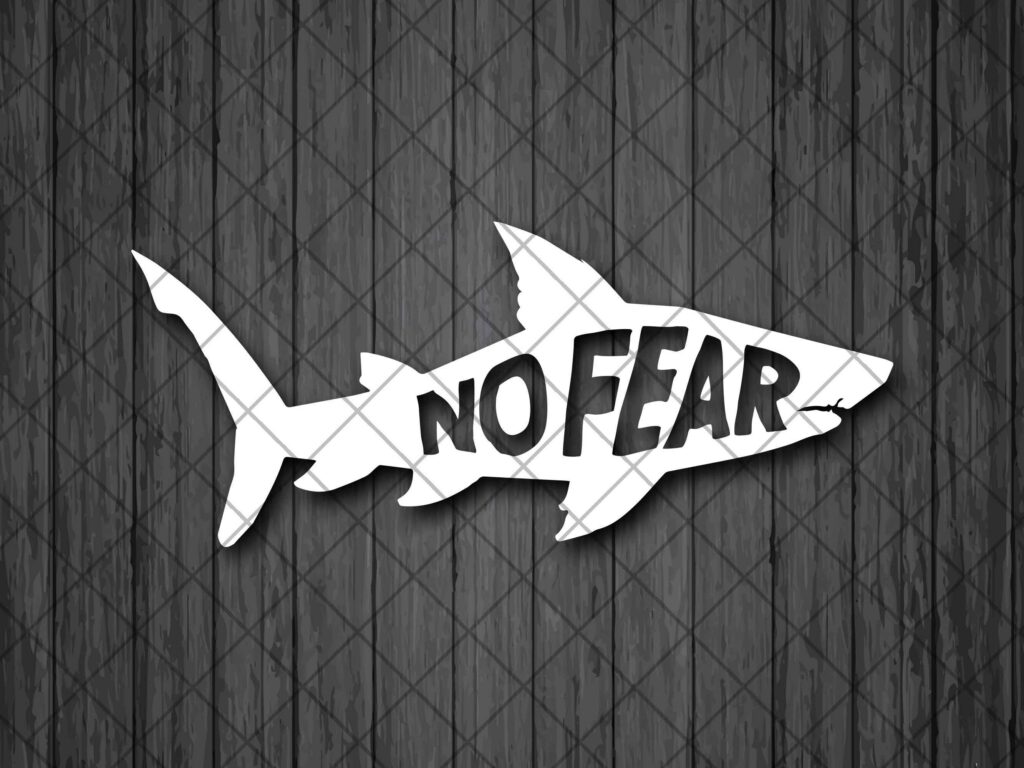 Shark NO FEAR Vinyl Decal Sticker Cars, Fishing Decal, Shark Car Window decal, Laptops Decals, Truck Decals – Custom Color and Size
