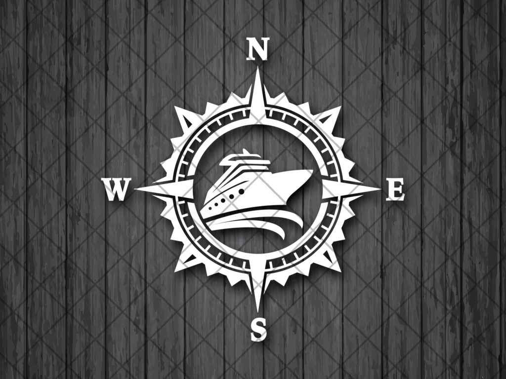 Ship Compass Vinyl Decal Sticker, Compass Rose, Ship Captain Decal, Truck Decal, Laptop Stickers, Top Quality Decal For Offroad Vehicles