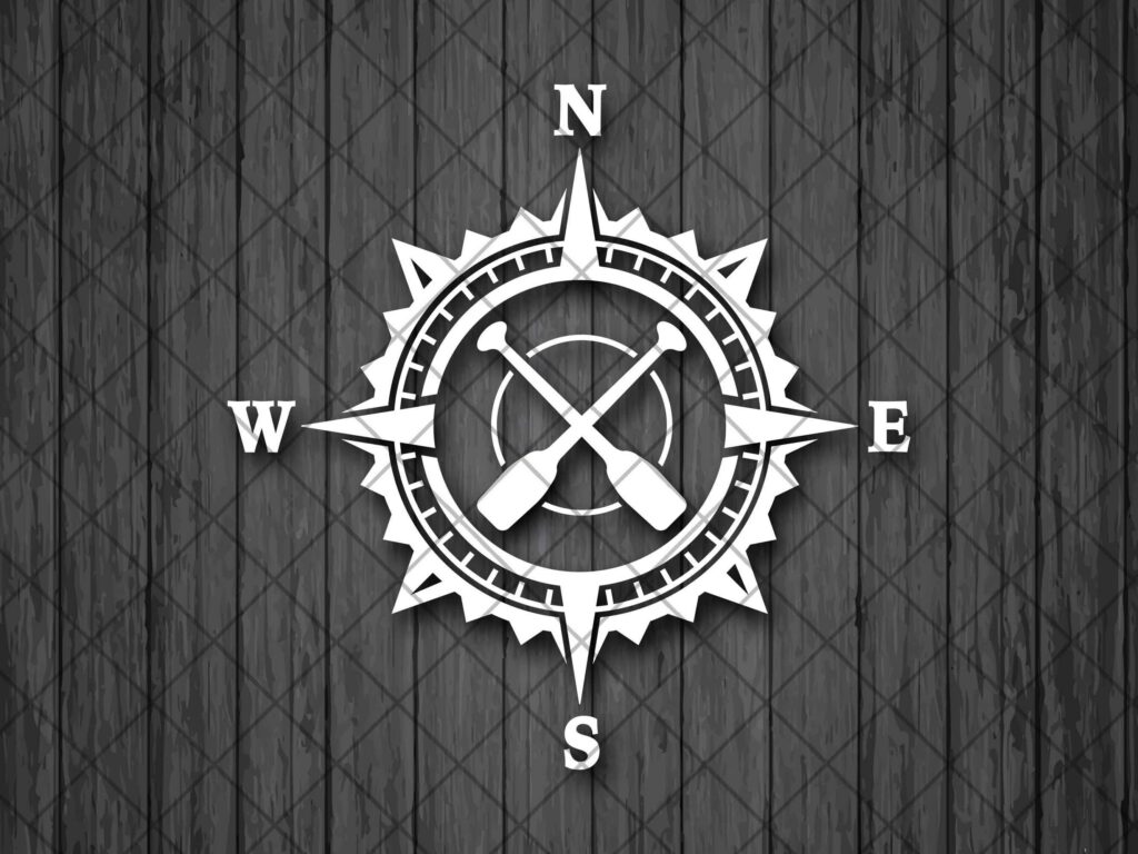 Paddles Compass Vinyl Decal Sticker, Compass Rose, Ship Captain Decal, Truck Decal, Laptop Stickers, Off-road SUV decal, Adventure Decal