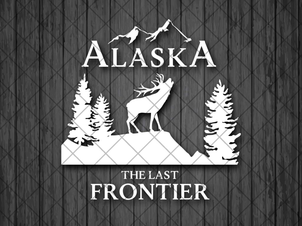 ALASKA Deer The Last Frontier Vinyl Decal Sticker, Deer Decal, Laptop Stickers, Top Quality Decal For Popular Offroad Cars