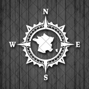 FRANCE Compass Vinyl Decal Sticker, Compass Rose Decal, FRAN…