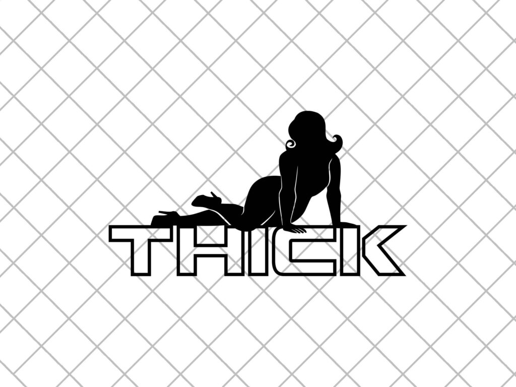 Thick Sexy Big Chick Vinyl Decal Sticker Car Decal Truck Window Sticker Fat Ass Girl Women Decal – Custom Color and Size