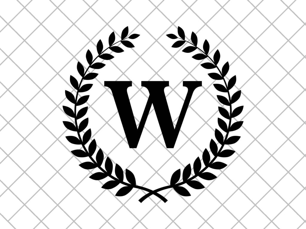 Wreath Monogram Decal, Initial Car Decal, Wedding Vinyl Decal, Initial Wreath Decal, Monogram Letter Decal, Initial Sticker, Laptop decal