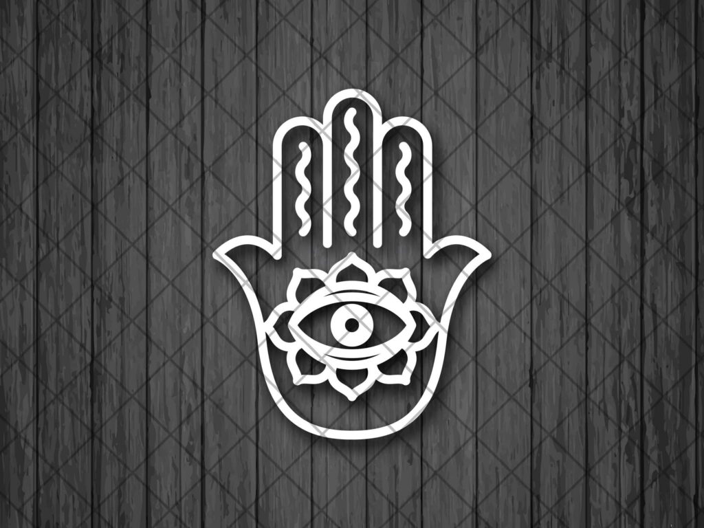 Hamsa Hand Vinyl Decal Sticker, Hand Eye Decal, Yoga Car Decal, Yoga truck Sticker, Car Window Decal, Hindu Spiritual Wall Decal