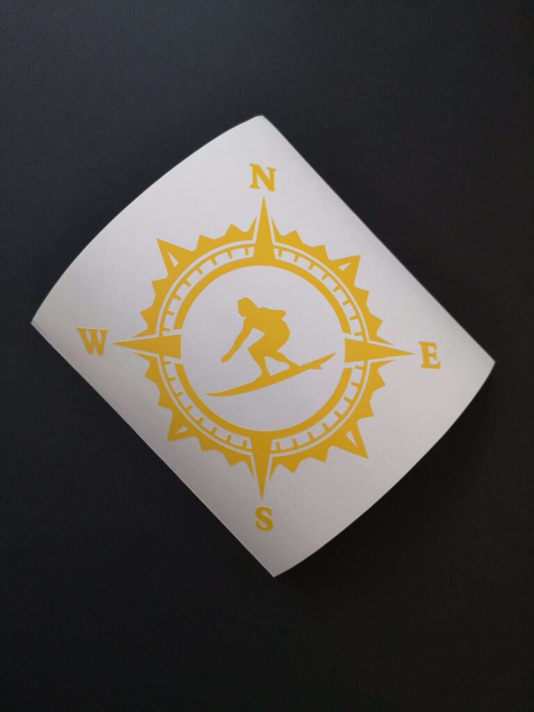 SURFER Compass Vinyl Decal Sticker, Skate Decal, Surf Decal, Snowboard Decal, Car Sticker, Surfing Truck Decal, Summer Sticker