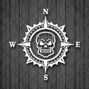 Skull Compass Vinyl Decal Sticker, Compass Rose, Skull Decal…