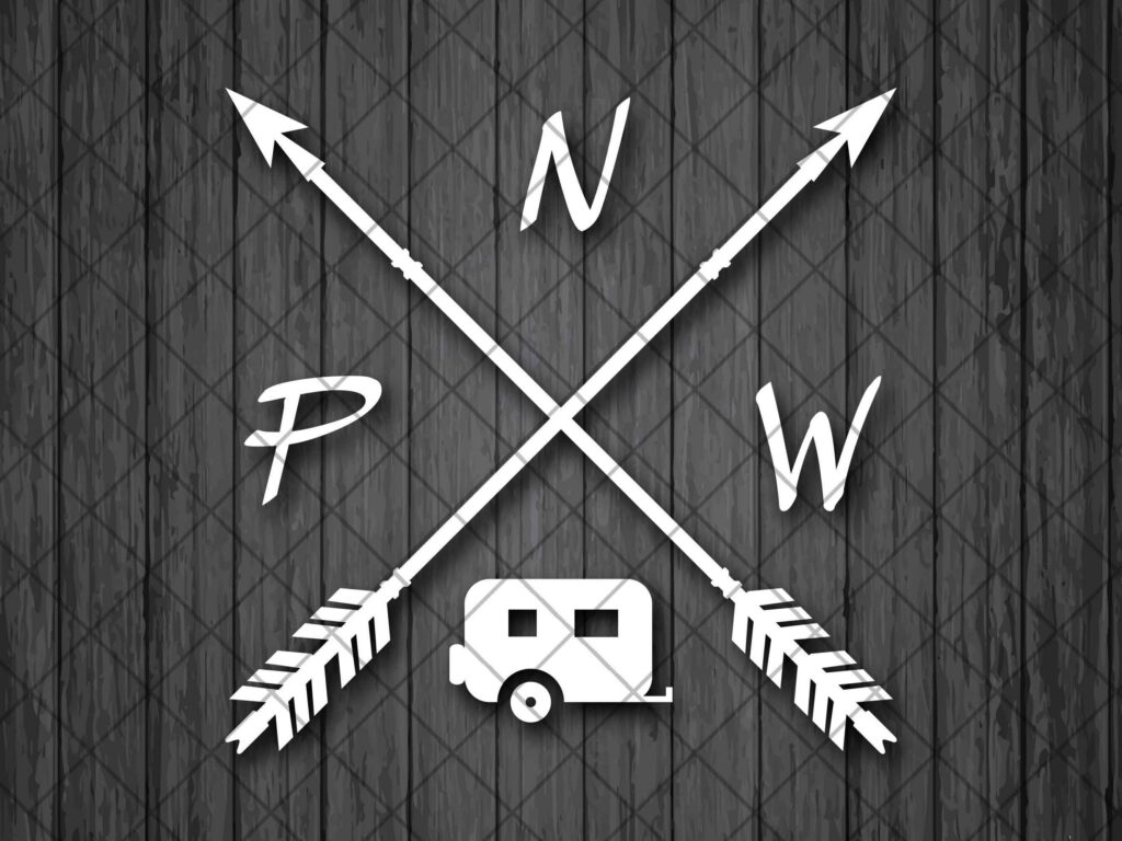 PNW Caravan Vinyl Decal Sticker, Car Decal, Laptop Decal, Window or Bumper Sticker, Sun Truck Sticker, Pacific Northwest