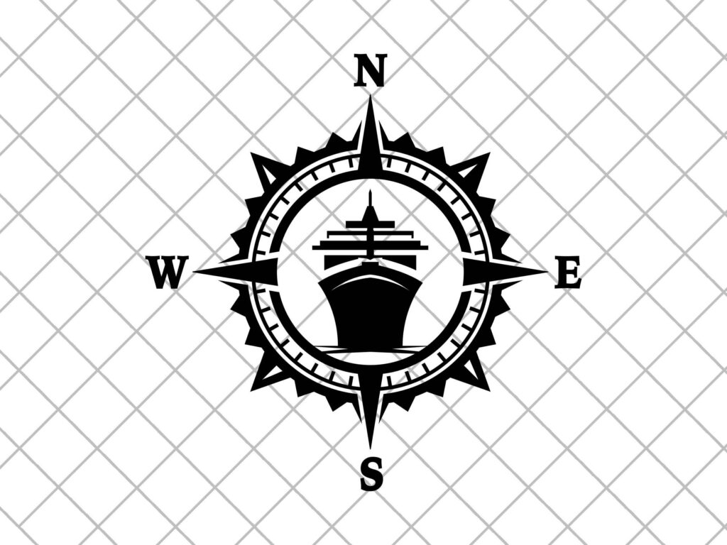 Ship Compass Vinyl Decal Sticker, Compass Rose, Ship Captain Decal, Truck Decal, Laptop Stickers, Decal For Popular American 4×4 vehicles