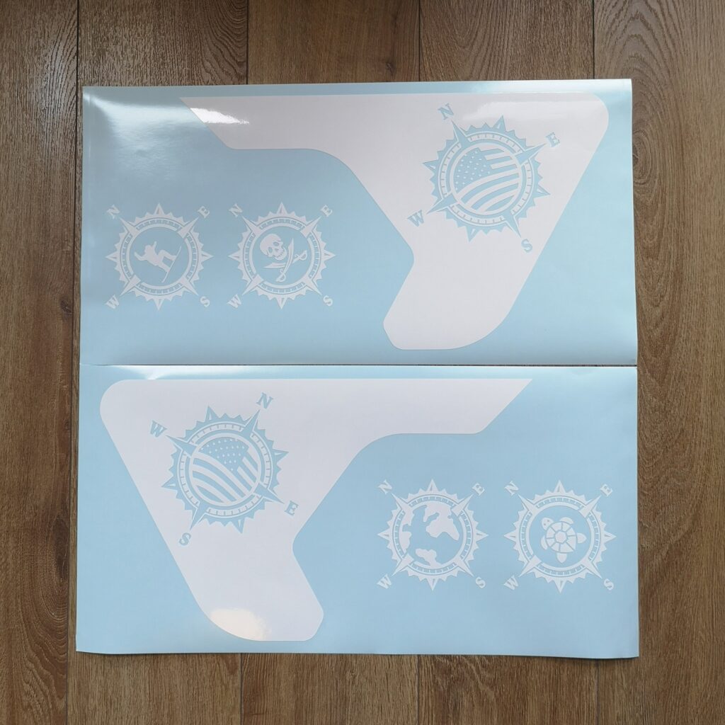 American Flag Compass Fender Vent Vinyl Decal Sticker, JL / JLU / JT Fender Vent Decal Set, Pair Decals