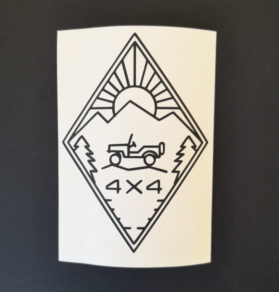 4X4 Truck Line Drawing Vinyl Decal Sticker, Truck 4X4 Decal, Truck 4X4 Sticker, Water Bottle Decal, Laptop Decal, Camping Decal